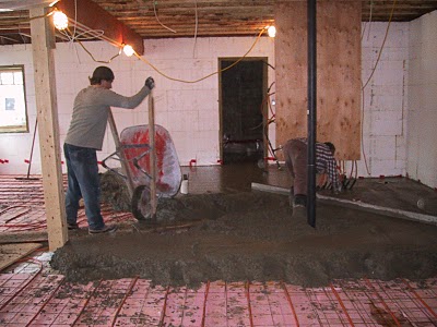 in floor heating concrete