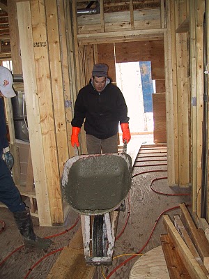 concrete pour over radiant heating tubes